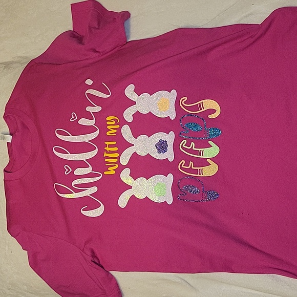 Bella Canvas Tops - Women's "Chillin with my Peeps" Easter T- Shirt XL 100% cotton